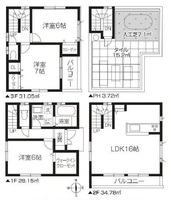 間取図/区画図:◆屋上のある家
◆ご家族を近くに感じられる対面キッチン